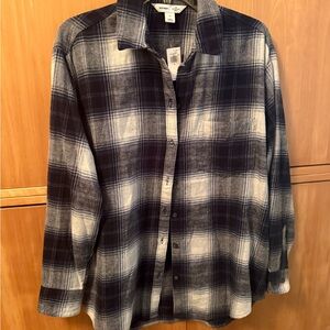 Old Navy Blue and White Plaid Shirt NWT